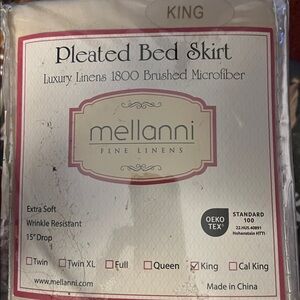 Mellanni King Pleated Bed Skirt in Beige— Brushed Microfiber